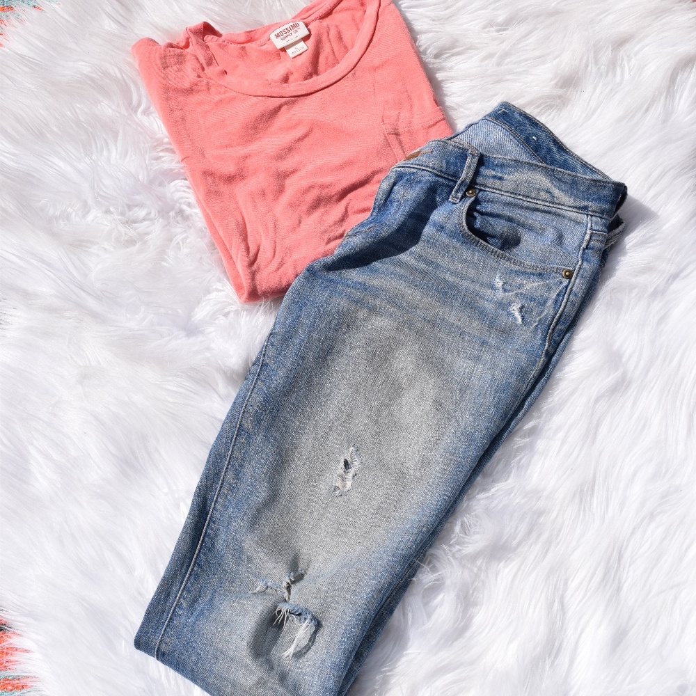 LOFT distressed relaxed skinny jeans